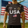 thumbnail image 3 of Men's USA Patriotic Independence Day Shirt American Flag Graphic Casual Fourth of July Tee, 3 of 5