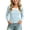 Light Blue, variant on Little Girls Tops Layering Crew Neck Ruffle Loose Pullover Long Sleeve Color Block Casual Trendy Outfits Yellow 3-4Years