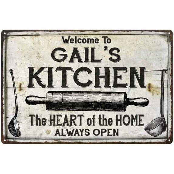 GAIL'S Kitchen Farmhouse Sign 8 x 12 Matte Finish Metal 108120033158