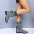 thumbnail image 4 of Mikilon Autumn And Winter Woolen Yarn Snow Boots Back Strap Plus Size Boots Women, 4 of 8
