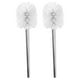 thumbnail image 5 of BRIGHTFUFU Cepillo de baño de acero inoxidable de 4 piezas, cerdas de plástico, cepillo de limpieza para baño, accesorio de inodoro (blanco), 5 of 7