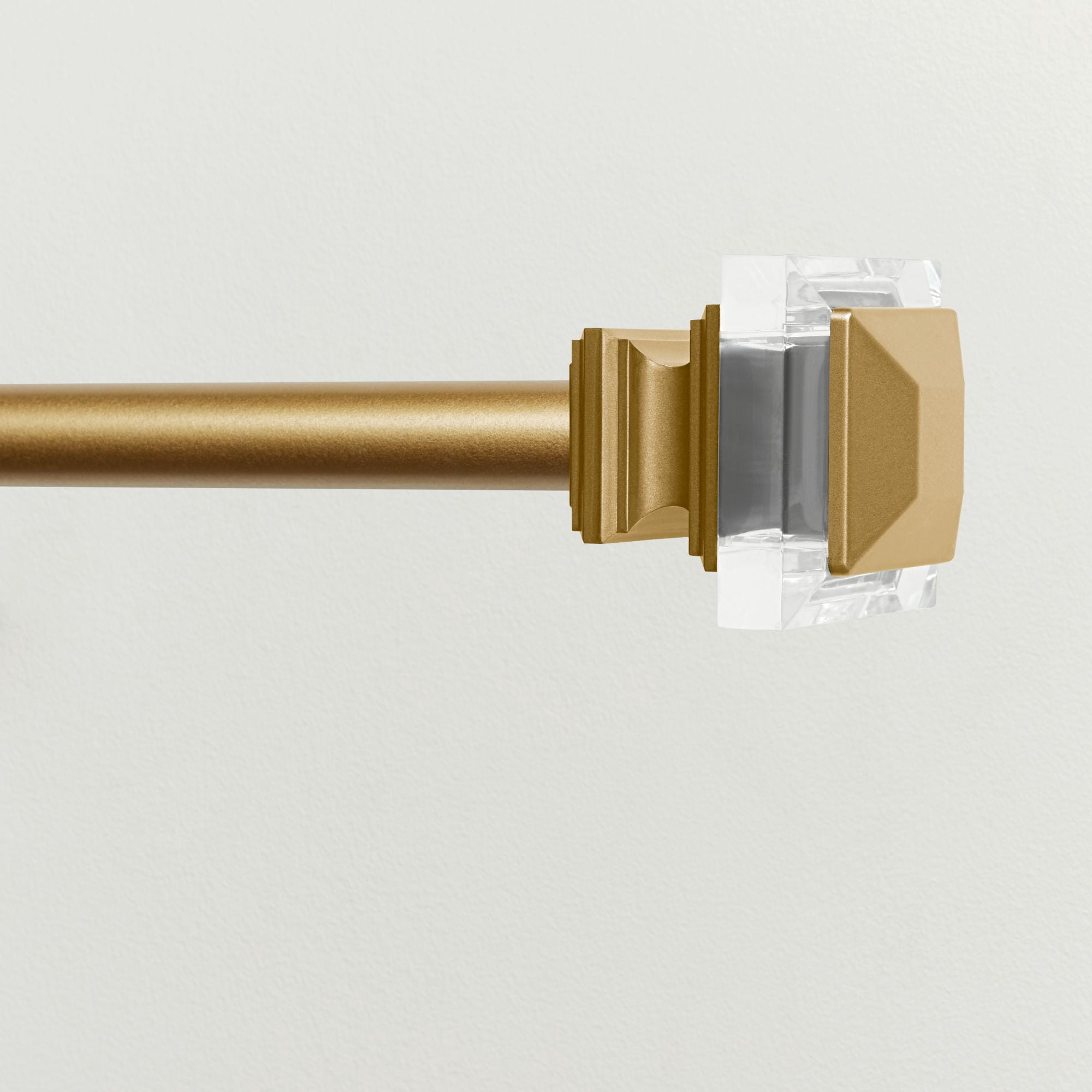 Exclusive Home Prism 1" Curtain Rod and Coordinating Finial Set, Gold, Adjustable 66"-120