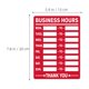 thumbnail image 2 of unbranded 5Ud Pegatinas De Horario Rojas Impermeables Para Puerta De Cristal Con Escritura Manual, 2 of 8