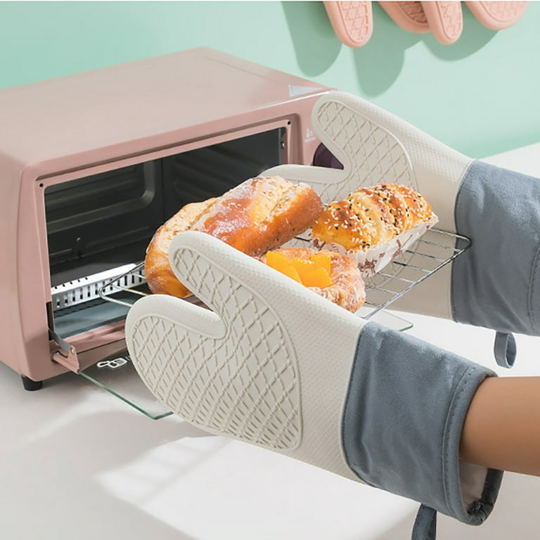 Anti-Scalding Microwave Cotton Non-Slip Insulation Gloves Oven Mitts  Kitchen Heat Resistant Thickened Cotton Heat Insulation Microwave Oven Oven  Anti