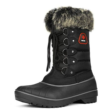 

Dream Pairs Women Winter Mid Calf Insulation Waterproof Faux Fur Snow Boots DP-CANADA BLACK Size 11