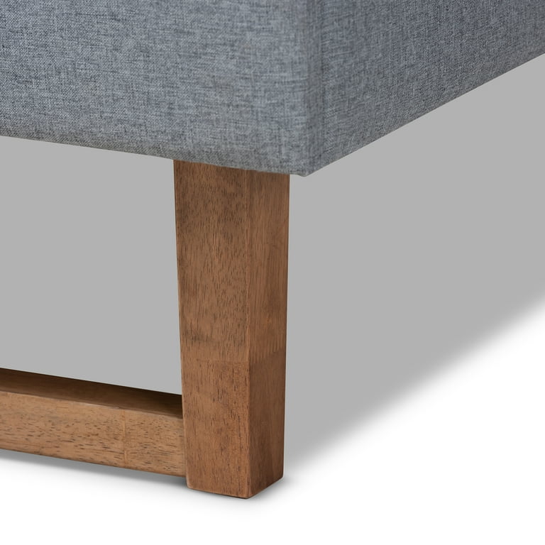 Baxton Studio Allegra Mid-Century Modern Dark Grey Fabric Upholstered and Ash Walnut Brown Finished Wood King Size Platform Bed Baxton Studio Allegra Mid-Century Modern Dark Grey Fabric Upholstered and Ash Walnut Brown Finished Wood King Size Platform Bed