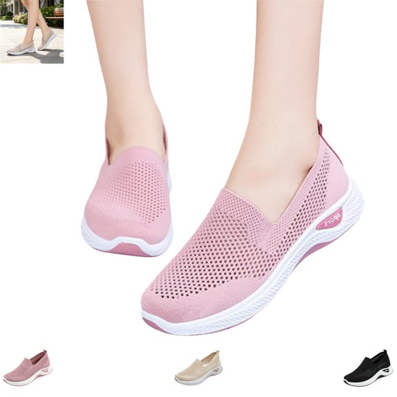 YOUYEDIAN Orthopedic Shoes for Women Versatile Platform Breathable Mesh Fashion Sport Slip On Sneakers Casual Soft Comfy Walking Shoes
