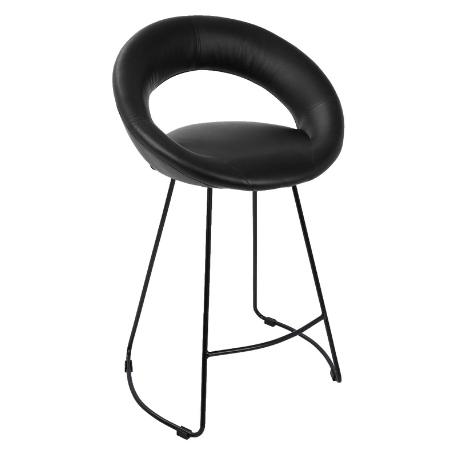 Posano Contemporary Counter Stool in Black Faux Leather by LumiSource