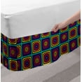 thumbnail image 2 of Abstract Bed Skirt, Modernistic Colorful Whirlpool Effect Nested Square and Circles Illustration, Elastic Bedskirt Dust Ruffle Wrap Around for Bedding Decor, 4 Sizes, Multicolor, by Ambesonne, 2 of 2