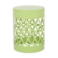 thumbnail image 5 of Side Table Set of 2, 2 Size Barrel Iron End Tables Living Room, Lace-cut Design Accent Table No Assembly Required,  13.75” W x 13.75” D x 18.00” H & 12.00” W x 12.00” D x 16.00” H, Green, 5 of 9