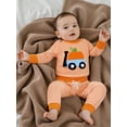 thumbnail image 4 of Loicainy Baby Toddler Boy Girl Halloween Outfit 6 12 18 24 Months 2T 3T Pumpkin Embroidery Striped Long Sleeve Sweatshirt and Elastic Pants Clothes Set, 4 of 9
