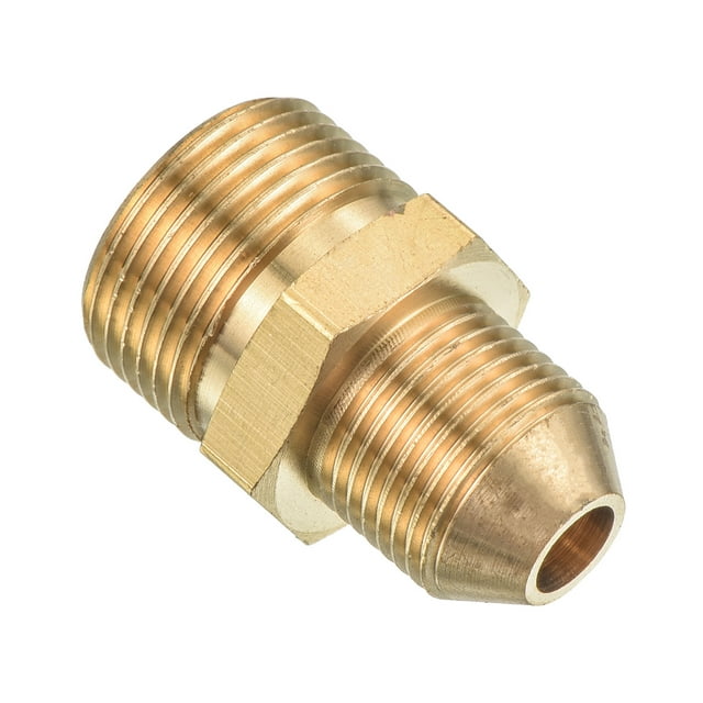 Unique Bargains Pipe Fitting, M22 to G3/8 Male Thread 1.38 Inch for Water Pipes, Gold