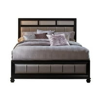 California King Bed, Panel Bed, Grey/Black