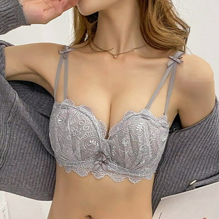 

NEGJ Underwire Push Up Strappy Embroidered Mesh Sheer Lingerie Set For Women