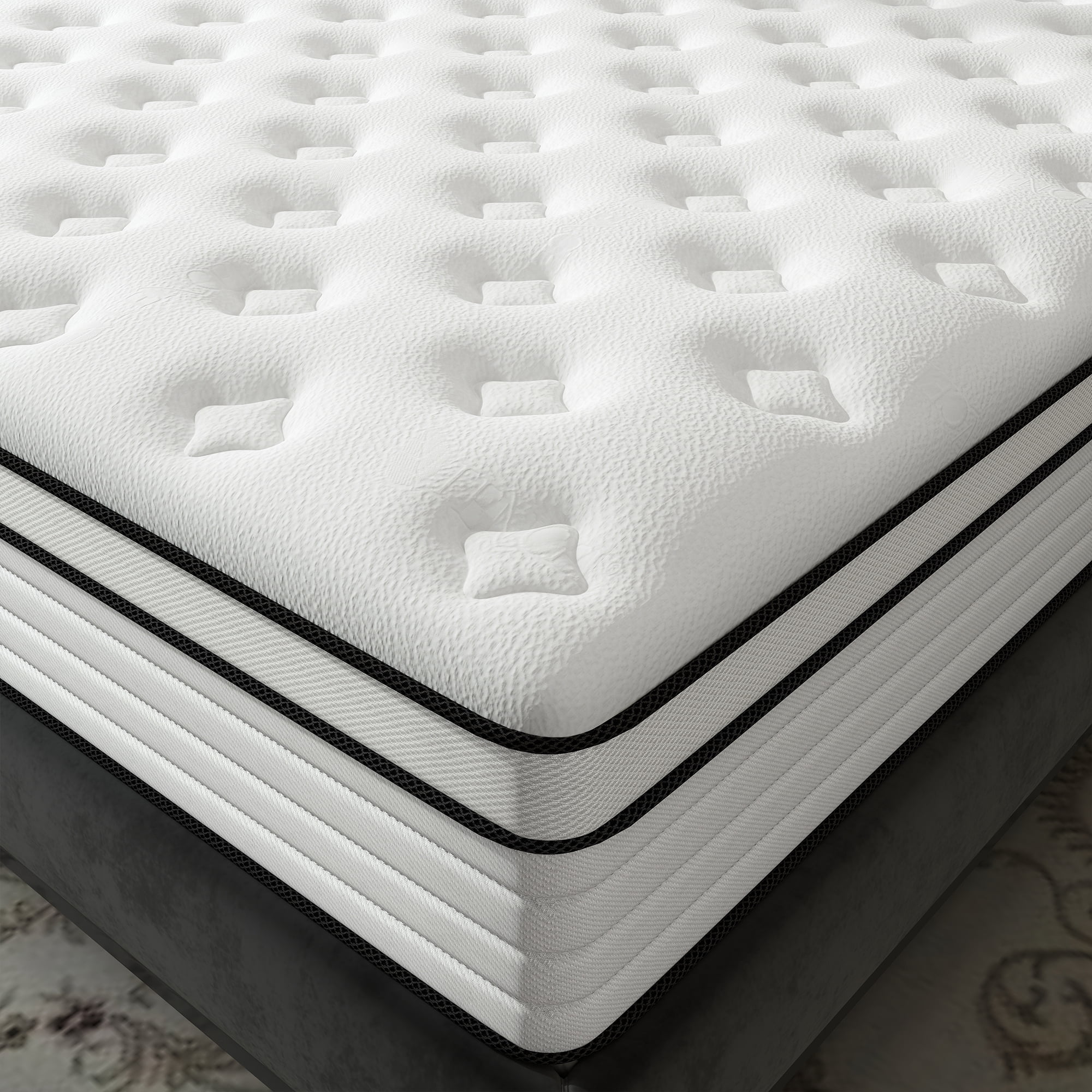Yilicy 12 inch Full Hybrid Mattress, Gel Memory Foam Mattress in a Box, Pressure Relief