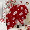 thumbnail image 2 of Christmas Throw Blanket Christmas Red White Snowflake Fuzzy Flannel Holiday Blanket for Living Room Bedroom Couch Sofa Bed Home Decor 60x80 Inch, 2 of 7