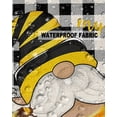 thumbnail image 5 of Pack of 2 Outdoor Pillow Covers, Honey Bee Gnome Honey Daisy Farmhouse Buffalo Plaid Waterproof Square Throw Pillowcase Cushion Decorative Pillow Covers for Couch Patio Tent, 24x24 in, 5 of 6
