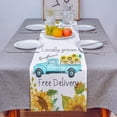 thumbnail image 4 of Table Runner Dresser Scarves 72 Inch Long, Watercolor Farm Teal Truck Sunflowers Linen Dining Table Runners Farmhouse White Tabletop Scarf for Wedding Holiday Party Kitchen, 4 of 7