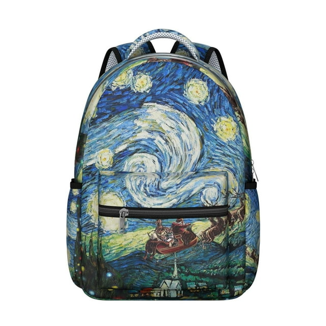 Celestial Galaxy Students Backpack Outer Space Nebula Cosmic Design, Adjustable Strap and Durable School Bag for Students