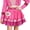 Pink-1, variant on Zydvens G'*irls Red Princess Cosplay Costume - 2 Pcs Printed Crop Top and Plaid Skirt Set for Halloween Cosplay Birthday Party & Fancy Dress Up 5-12Y