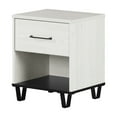 thumbnail image 2 of South Shore Arlen, Farmhouse 1-Drawer Nightstand, White Pine and Black Matte, 2 of 12