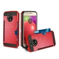 thumbnail image 2 of Motorola Moto E4 Active Slim Armor Hybrid Case With Card Holder In Red, 2 of 4