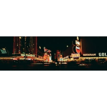 Las Vegas NV Downtown Neon Fremont St Canvas Art - Panoramic Images (18 x