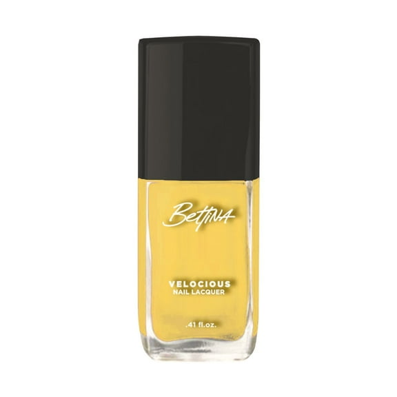 Bettina Velocious Quick Dry Nail Lacquer, Nail Polish, Golden Hour, Yellow, Creamy, 0.41 fl oz