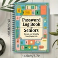 thumbnail image 3 of Password Book - Password Books for Seniors - Fun Spiral Password Log Book, Creative Lockable Password Notebook for Seniors and Personal Green, 8.2x5.7", 3 of 7