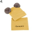 thumbnail image 3 of PULLIMORE Winter Warm Child Beanie Hat Scarf Set Ski Knit Hat Cap with Pompom for 0-12 Months Old Baby Boys Girls (Yellow), 3 of 9