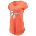 thumbnail image 2 of Women's Russell Heathered Orange Clemson Tigers V-Neck T-Shirt, 2 of 4
