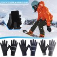 thumbnail image 1 of Fiudx Guantes de Invierno, Resistentes Al Viento y Al Calor, Palma de Pu Antideslizante, Forro Polar Suave, para Ciclismo, Esquí, Senderismo y Running, Talla 24 X 10 Cm., 1 of 2
