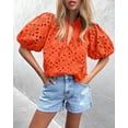 thumbnail image 3 of Womens Hollow Out Lace Embroidered Blouse, 3 of 14