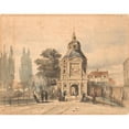 thumbnail image 2 of Johannes Bosboom 18x15 Black Ornate Wood Framed Double Matted Museum Art Print Titled - Wittevrouwenpoort in Utrecht (C. 1827 - 1891), 2 of 5