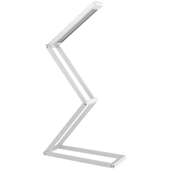 LED Dimmable and Foldable Mini Energy-saving Desk Lamp Table Lamp Reading Lamp Work Lamp Daylight Lamp, Flexibly Portable and Rechargeable-Silver