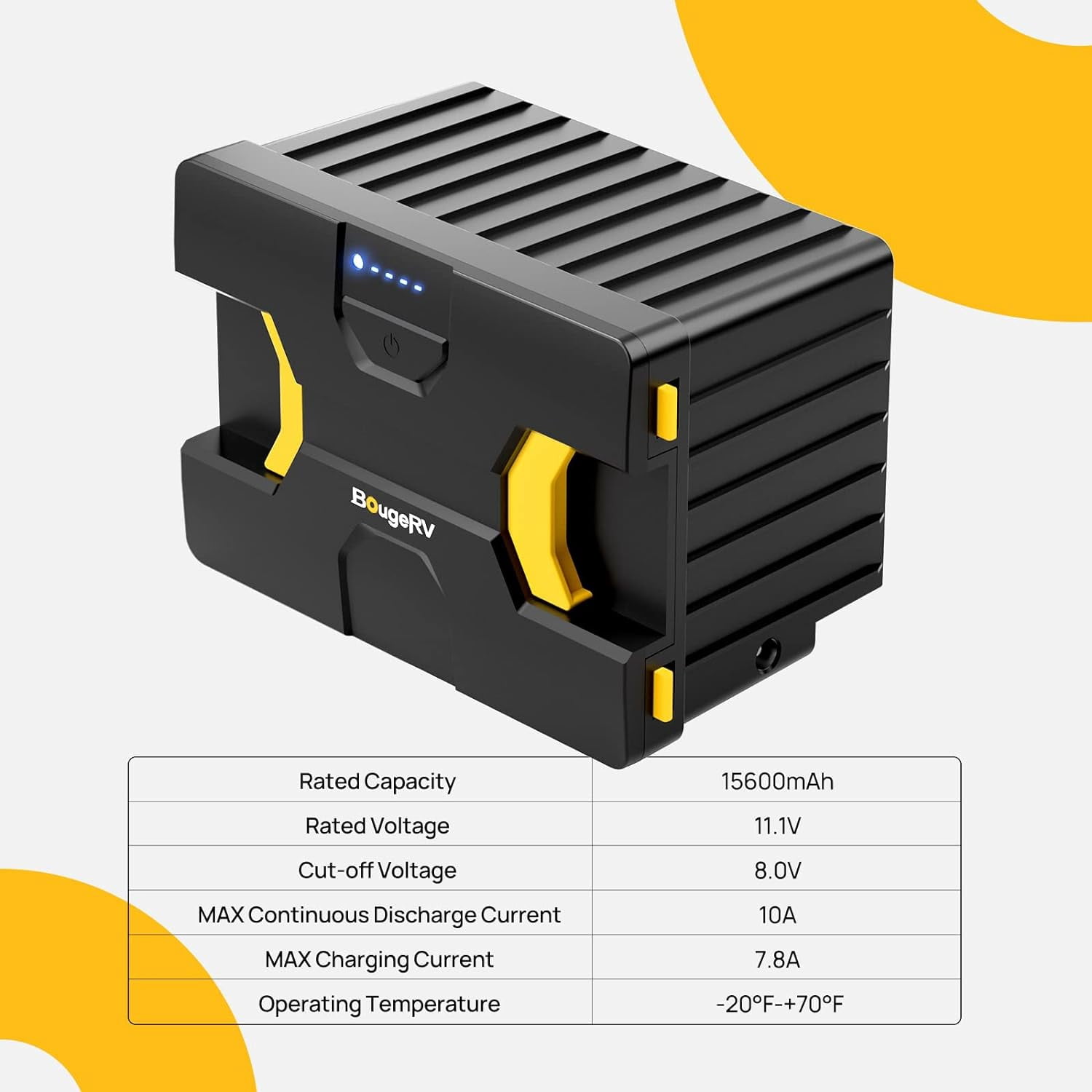 BougeRV 173Wh Portable Power Station, Detachable Battery for 12 Volt Dual Zone Refrigerator, Power Supply for Portable Freezer Fridge