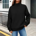 thumbnail image 2 of MESSUEN Mock Neck Sweatshirt Winter Sweatshirts for Women Long Sweaters for Women’s Tops Women Shirts Long Sleeve Shirt Top Long Sleeve Black L, 2 of 5