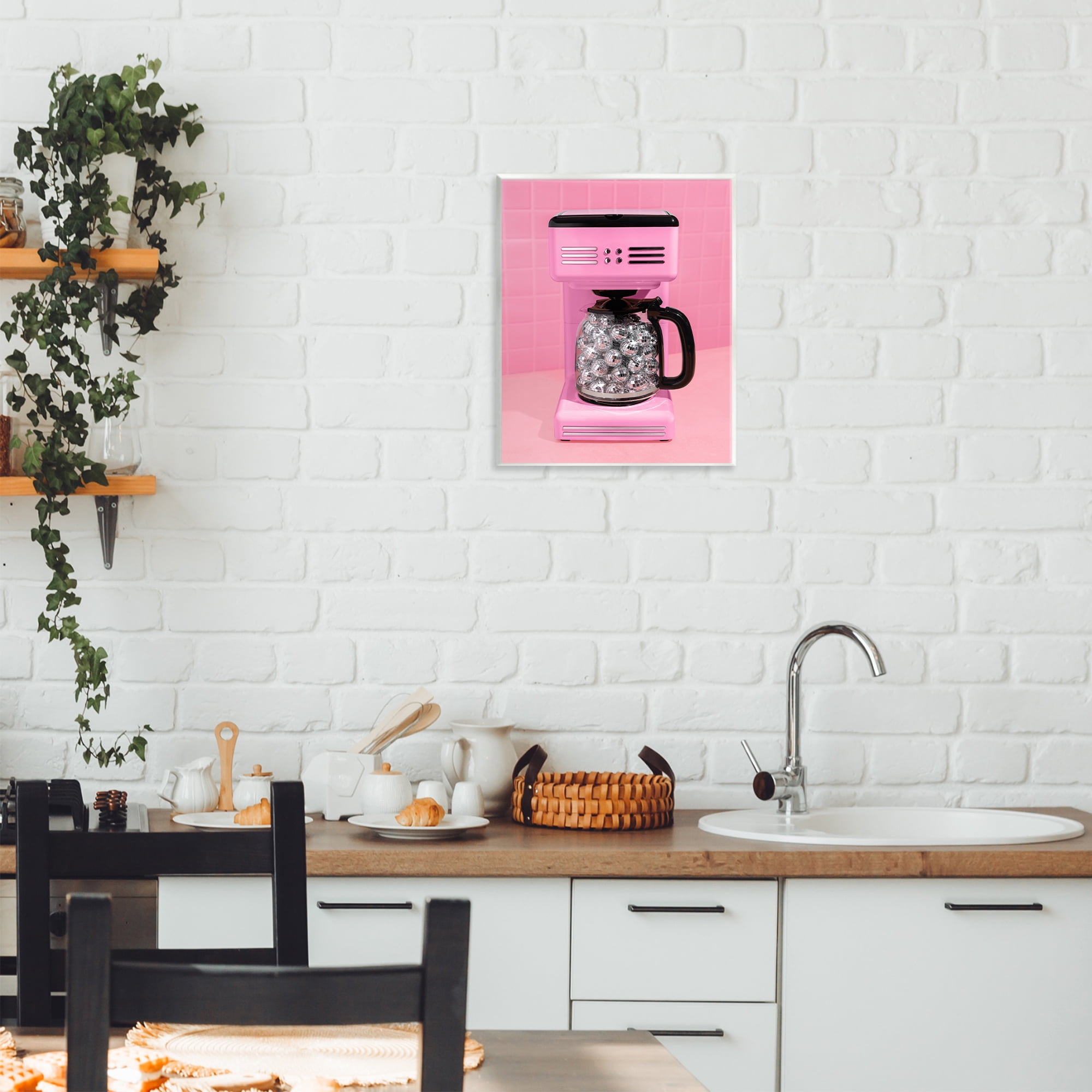Stupell Industries Disco Coffee Over Pink Wall Plaque Art, design by LISH Creative