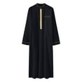 thumbnail image 4 of Men's Shirts Long Sleeve Embroidered Stand Collar Robe for Modern and Comfort, 4 of 4