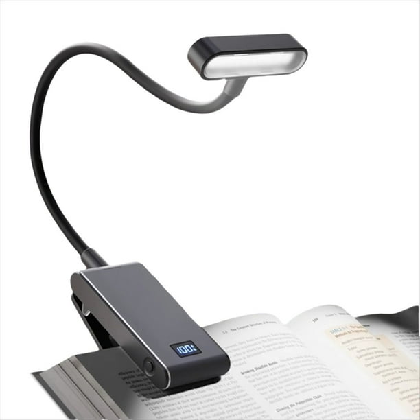 Luz de Lectura Recargable con 3 Colores y 3 Niveles de Brillo, Minilámpara de Lectura con Clip, Lámpara de Noche Pequeña para Estudio y Lectura.