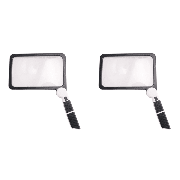 2piezas Lupa de Página 5X para Lectura, Lupa Iluminada Plegable con 48 Luces LED, Lupa de Mano Rectangular