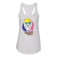 thumbnail image 2 of Funny Lion Tiger King Hey All You Cool Cats and Kittens | Womens Animal Lover Jersey Racerback Tank Top, White, Medium, 2 of 3