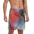 thumbnail image 2 of Fotbe Colorful Abstract Waves Pantalones Cortos de Pijama para Hombre, Ropa de Dormir, Pantalones de Pijama Cortos para Hombre-X-Large, 2 of 6