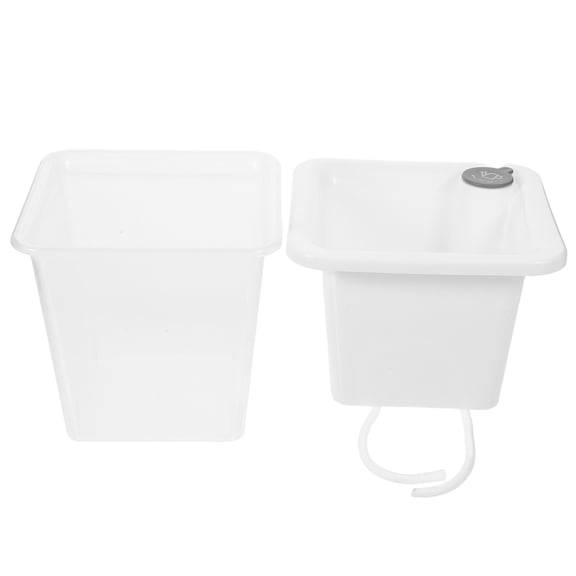 DRAFIDEEP 1Set Self Watering Pot for Gardeners 5.1x5.1x4.6in White Plastic Narrow Edge