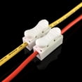 thumbnail image 3 of FRCOLOR wire terminals 3PCS 100W 380V Wire Connector Quick Connect CH-2 Terminal Connector Row Column (White),0.79"X0.67"X0.51", 3 of 5