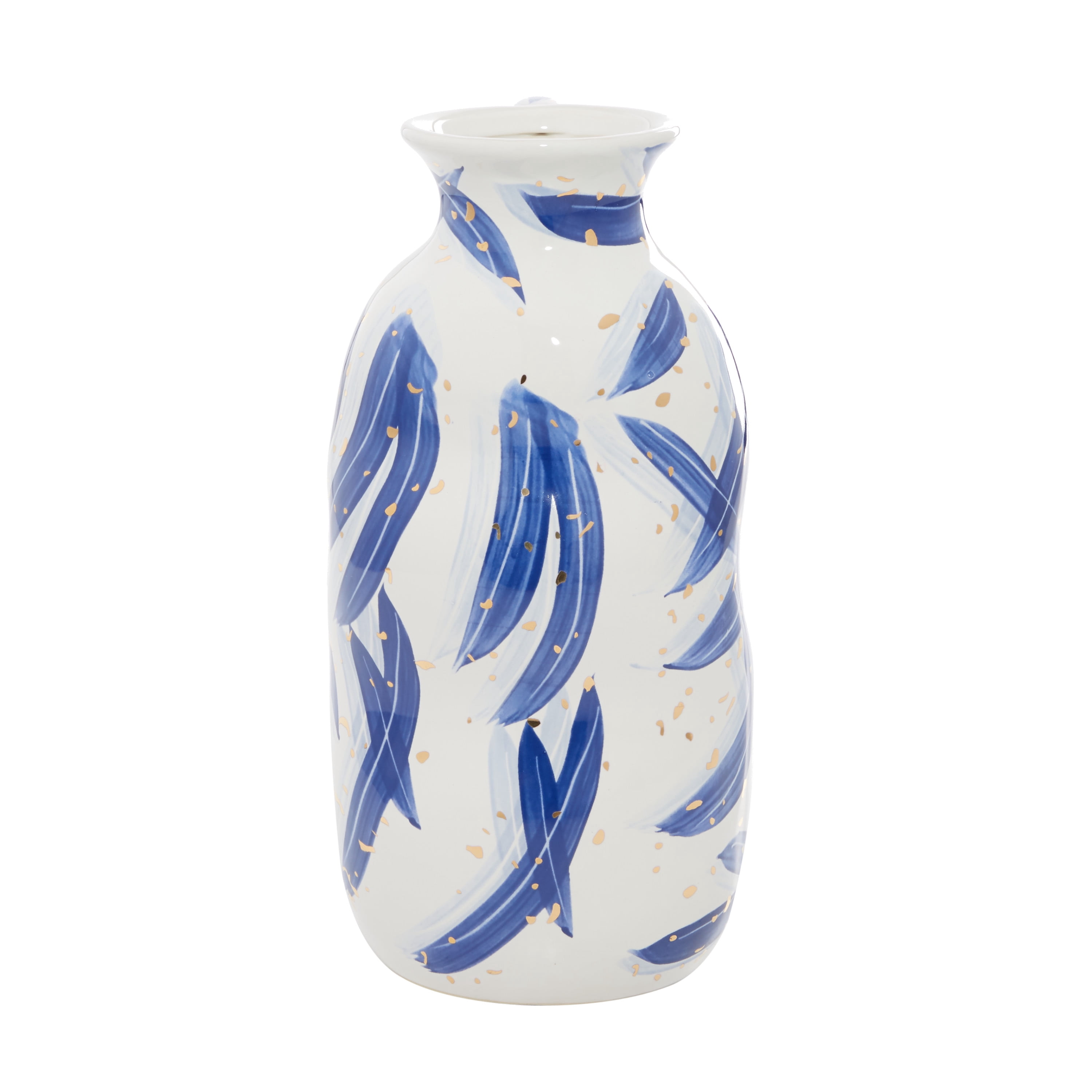 DecMode Blue Ceramic Contemporary Vase