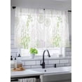 thumbnail image 5 of Sheer Curtains 54 Inch Length 2 Panels Set for Kitchen, Coastal Sage Green Semi Sheer Curtains for Windows, Ocean Coral Starfish Jellyfish Voile Window Treatments Rod Pocket Curtain, 5 of 7