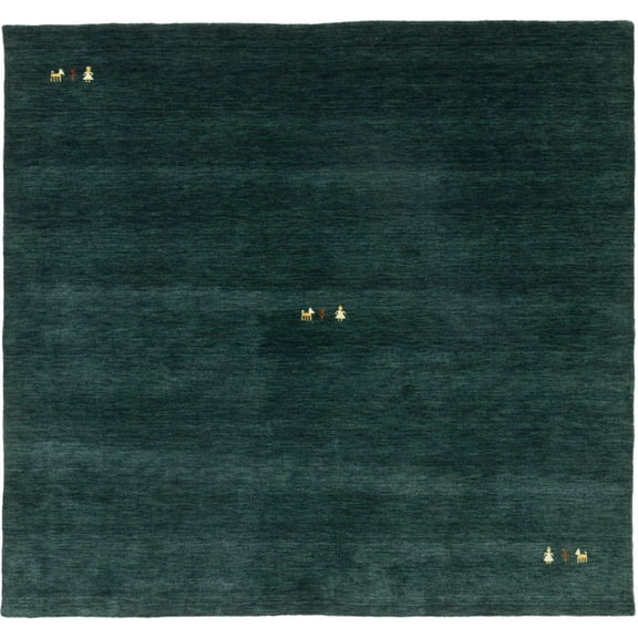 Dark Green Tribal 8X8 Gabbeh Modern Square Rug