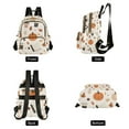 thumbnail image 4 of FORMRS Mini Backpack Purse for Women Quilted Travel Daypack Casual Shoulder Bag, Hand Drawn Pumpkin, 4 of 7