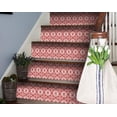thumbnail image 2 of 5" x 5" Brick Red And White Scroll Peel and Stick Removable Tiles, 2 of 5